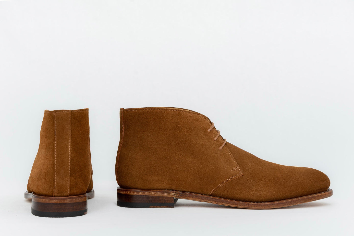 ypsons chukka boots homme veau velours caramel vue de profil