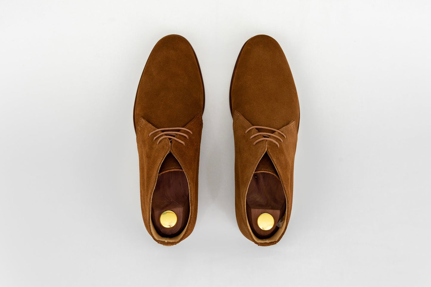 ypsons chukka boots homme veau velours caramel vue dessus