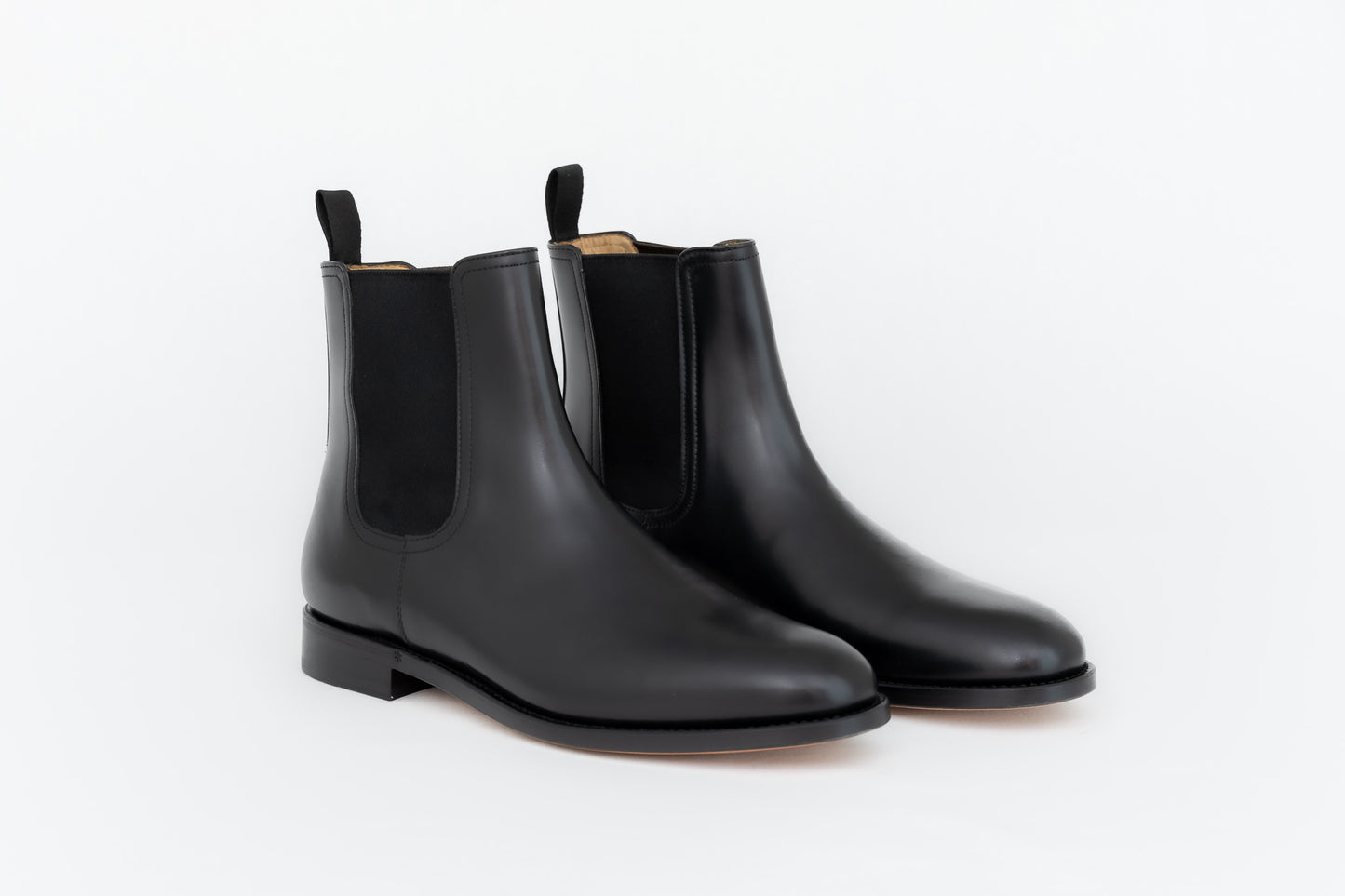 ypsons chelsea boots homme cuir noir vue de biais