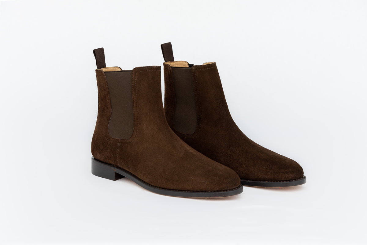 Chelsea boots Veau velours marron