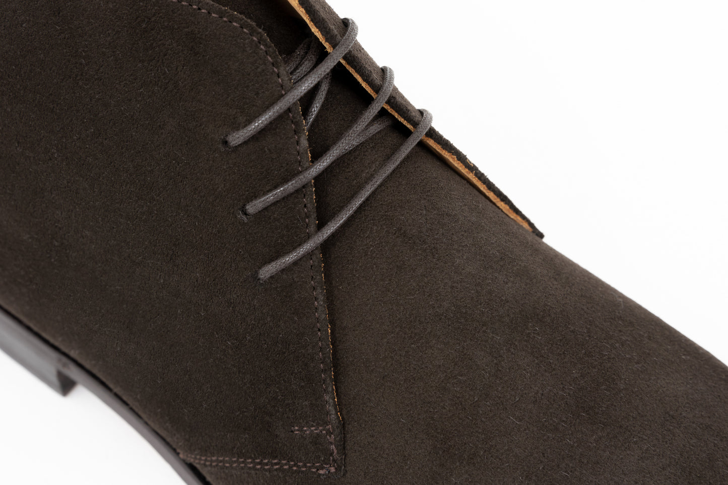 ypsons chukka boots homme veau velours marron semelle cuir vue zoom