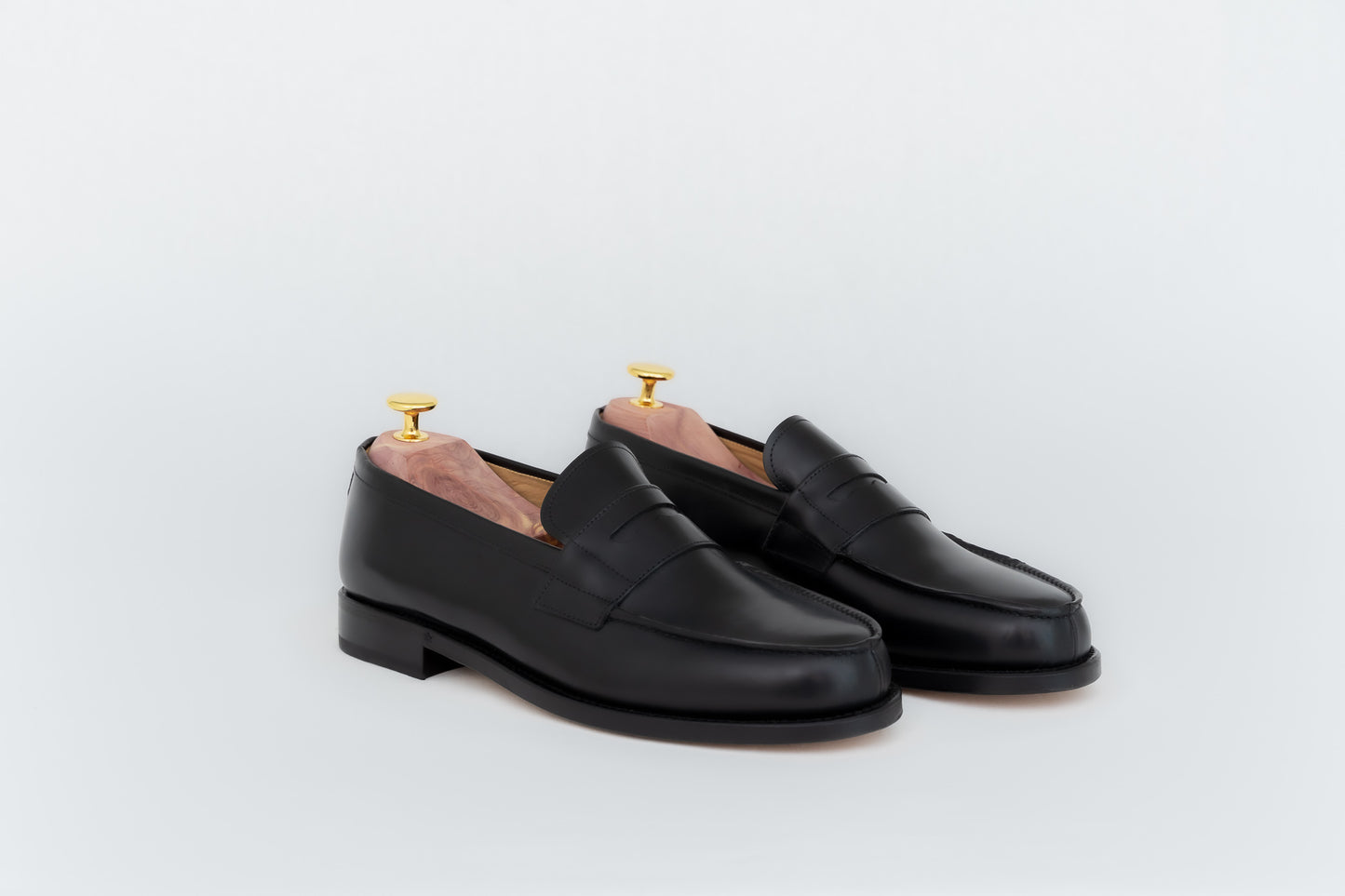 ypsons mocassins homme oxford cuir noir semelle cuir vue de biais