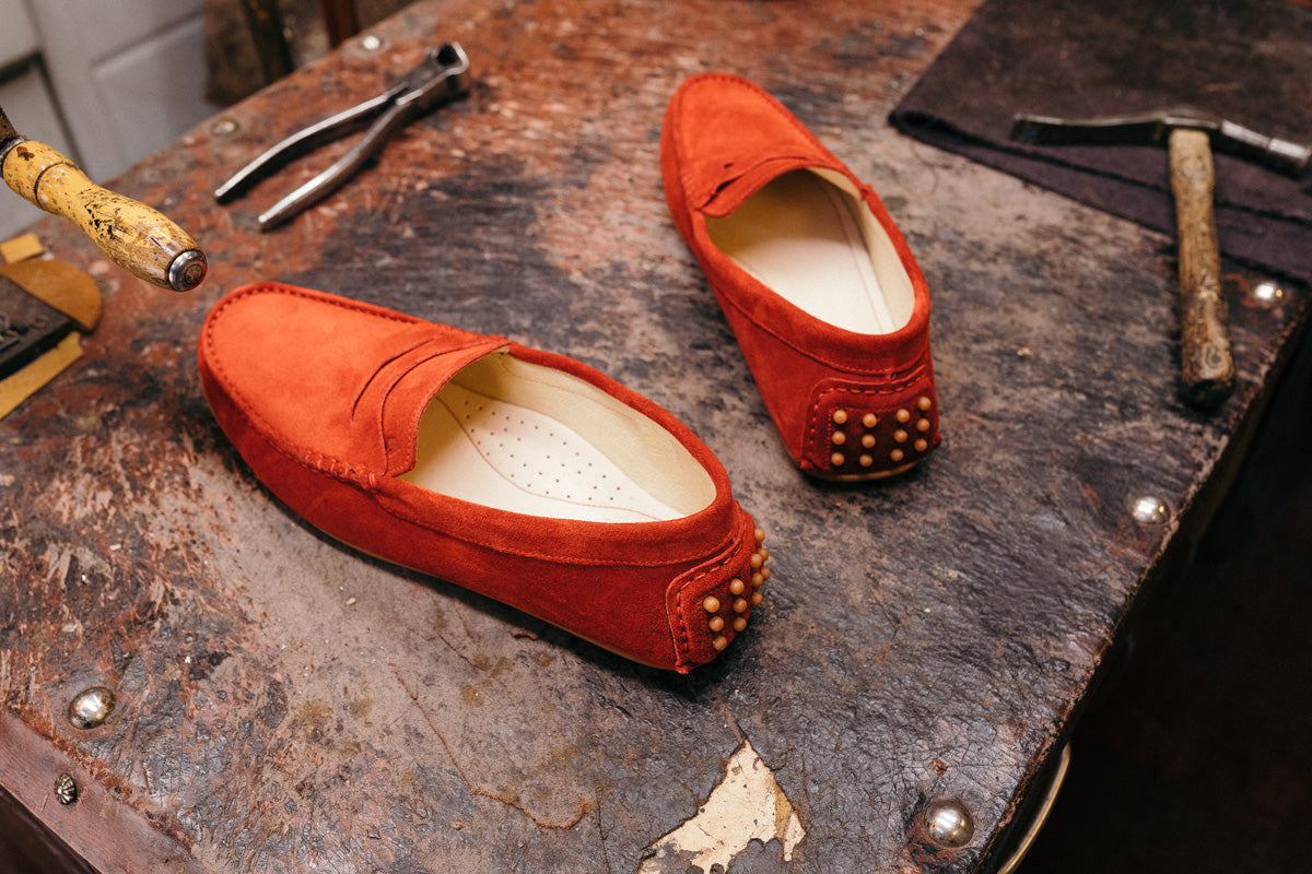 Mocassins Relax Velours rouge