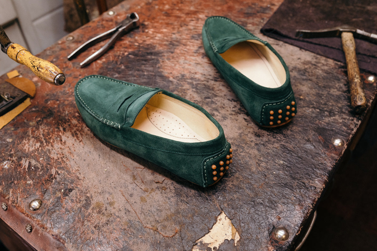 Mocassins Relax Velours vert