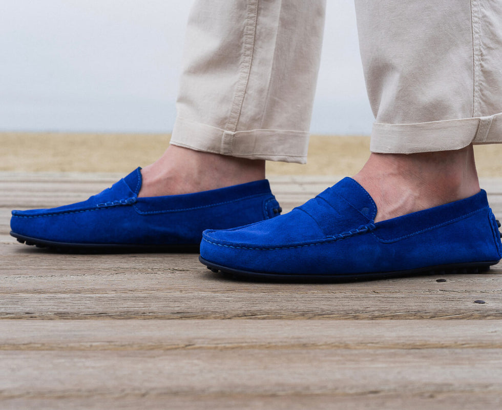 Mocassins Relax Velours bleu