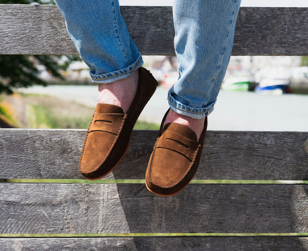 Mocassins Relax Velours marron moyen