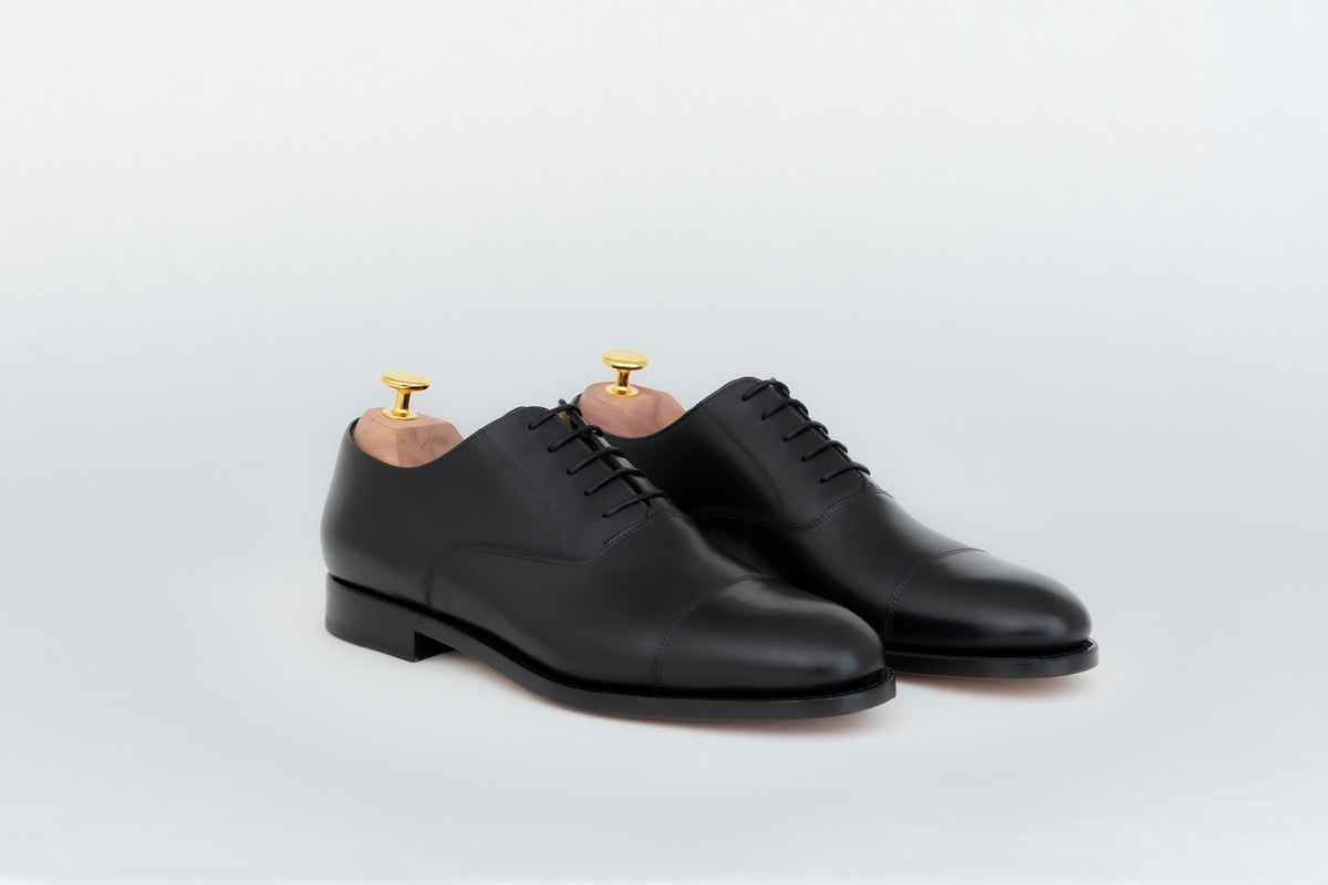 Diplomate ypsons richelieu homme diplomate cuir noir semelle cuir vue de biais