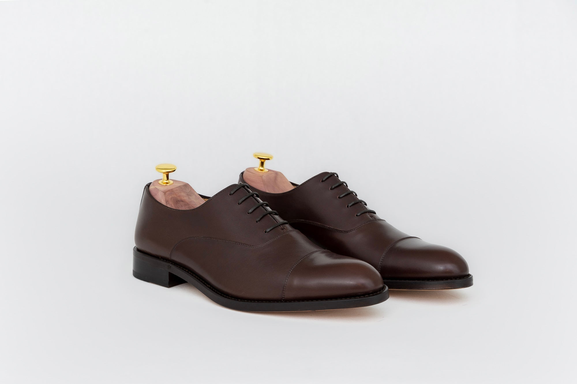 ypsons richelieu homme ely cuir marron semelle cuir vue de biais